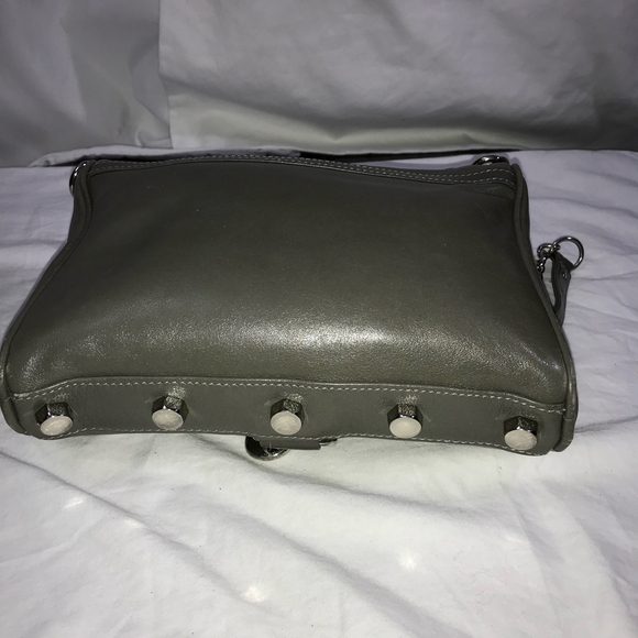 REBECCA MINKOFF Mini M.A.C Gray Leather Chain Strap Crossbody - Picture 3 of 9